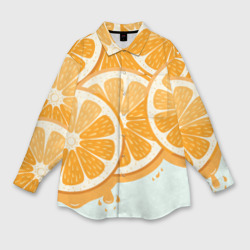 Мужская рубашка oversize 3D Апельсин orange