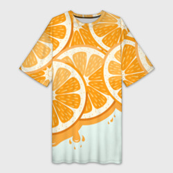 Платье-футболка 3D Апельсин orange