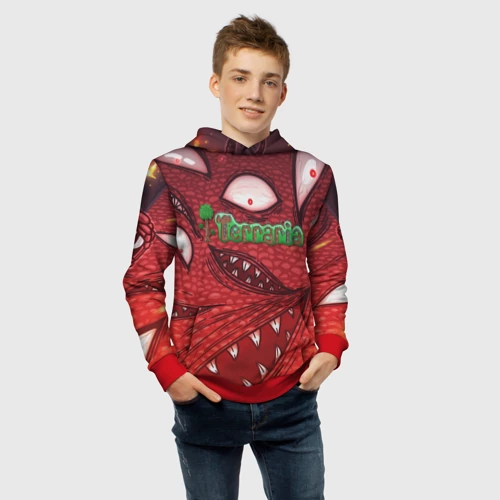 Детская толстовка 3D с принтом Terraria Wall of Flesh, фото #4
