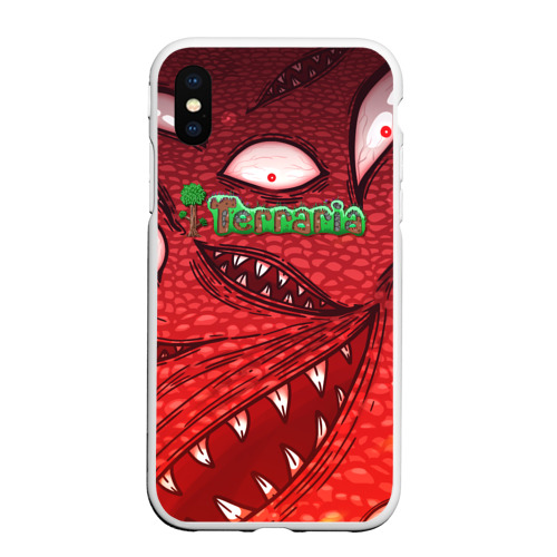 Чехол для iPhone XS Max матовый Terraria Wall of Flesh, цвет белый