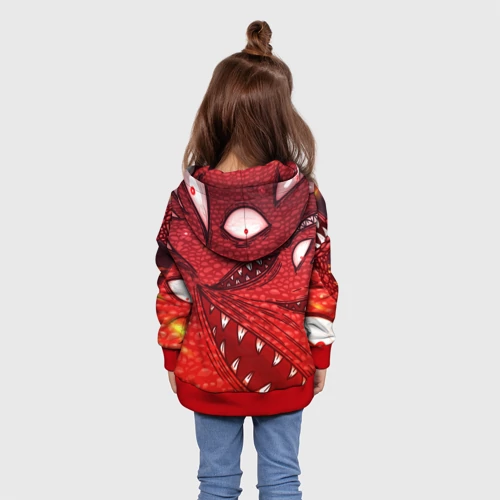 Детская толстовка 3D с принтом Terraria Wall of Flesh, вид сзади #2