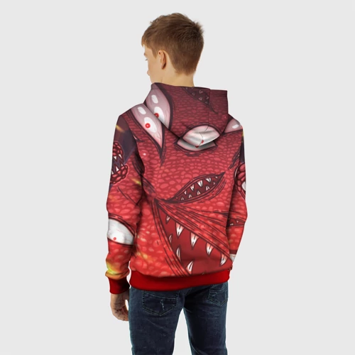 Детская толстовка 3D с принтом Terraria Wall of Flesh, вид сзади #2