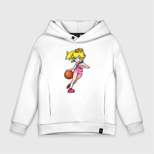 Детское худи Oversize хлопок Peach Basketball, цвет белый