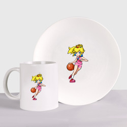 Набор: тарелка + кружка Peach Basketball