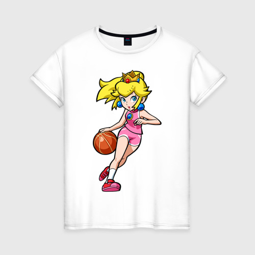 Женская футболка хлопок Peach Basketball, цвет белый