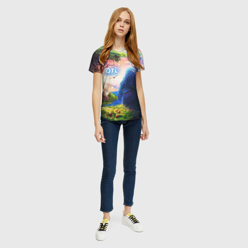 Женская футболка 3D Ори и Блуждающие огоньки Ori, цвет 3D печать - фото 5