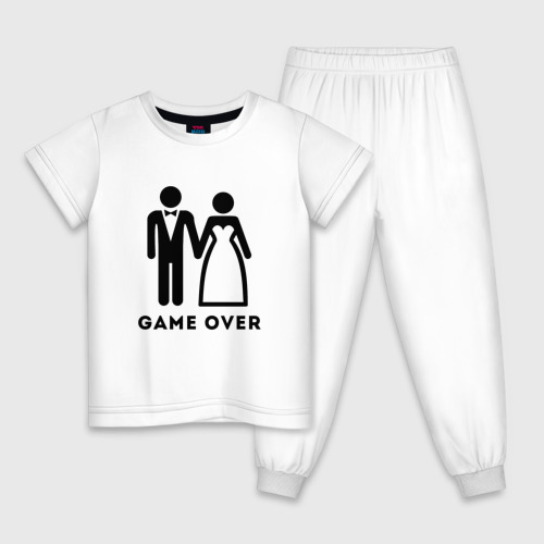Детская пижама хлопок GAME OVER | МОЛОДОЖЕНЫ, цвет белый