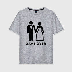 Женская футболка хлопок Oversize Game over молодожены