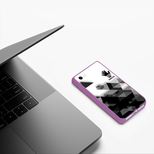 Чехол для iPhone 5/5S матовый Adios адиос, цвет фиолетовый - фото 5