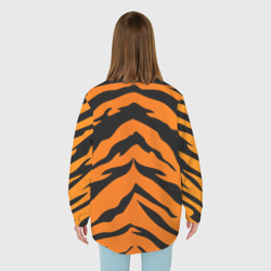 Рубашка с принтом Шкура тигра для любого человека, вид сзади №2. Цвет основы: белый