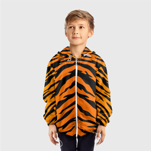 Детская ветровка 3D Шкура тигра, цвет белый - фото 3