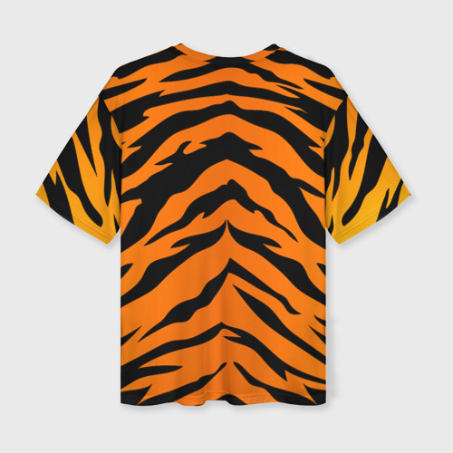 Женская футболка oversize 3D Шкура тигра, цвет 3D печать - фото 2