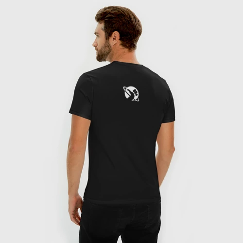 Мужская футболка хлопок Slim с принтом 42 - ответ на главный вопрос, вид сзади #2