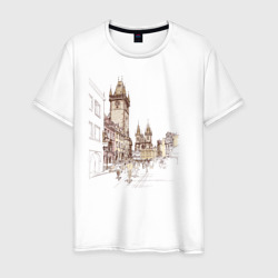 Город Прага – Мужская футболка хлопок с принтом купить со скидкой в -20%