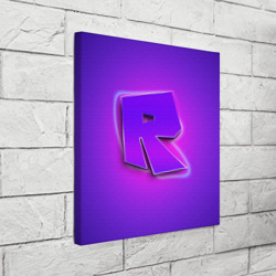 Холст квадратный Roblox neon logo Роблокс - фото 2
