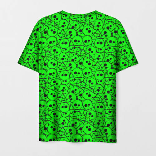 Мужская футболка 3D Черепа на кислотно-зеленом фоне Фото 01