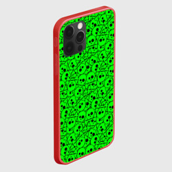 Чехол для iPhone 12 Pro Max Черепа на кислотно-зеленом фоне - фото 2