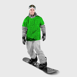 Накидка на куртку 3D Черепа на кислотно-зеленом фоне - фото 2