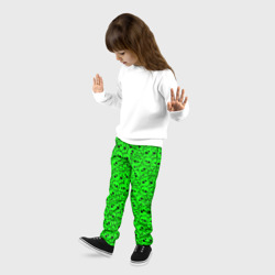 Детские брюки 3D Черепа на кислотно-зеленом фоне - фото 2