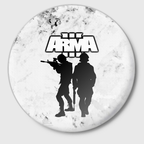 Значок с принтом Arma Арма,Tactical Simulator, вид спереди №1