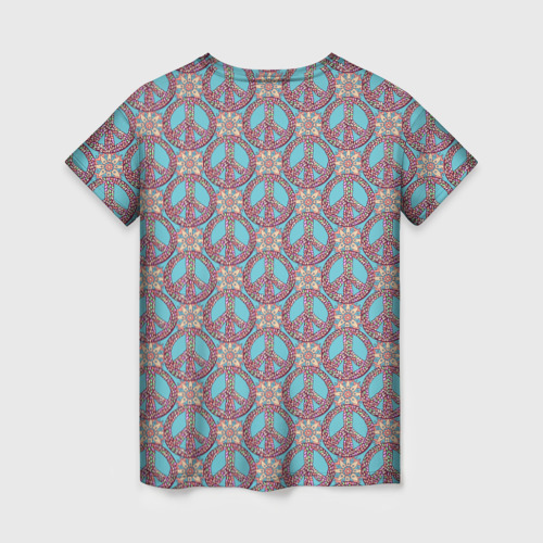 Женская футболка 3D с принтом Символы хиппи, вид сзади #1