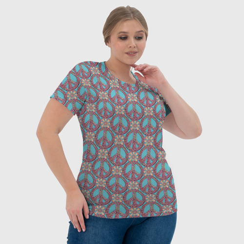 Женская футболка 3D с принтом Символы хиппи, фото #4