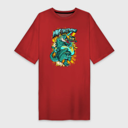 Платье-футболка хлопок Динозавр в подводной маске