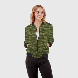Женский бомбер 3D Рыбак камуфляж из рыб - фото 2