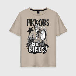 Женская футболка хлопок Oversize Fuck cars