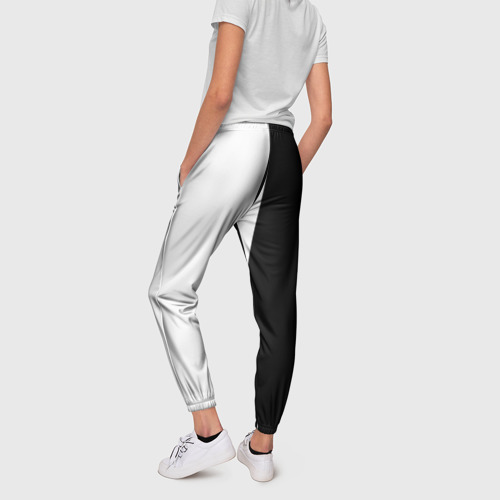 Женские брюки 3D Bon Jovi black white, цвет 3D печать - фото 4