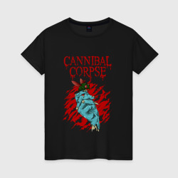 Женская футболка хлопок Cannibal Corpse dung fly