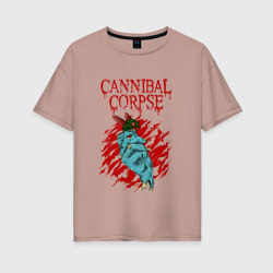 Женская футболка хлопок Oversize Cannibal Corpse dung fly