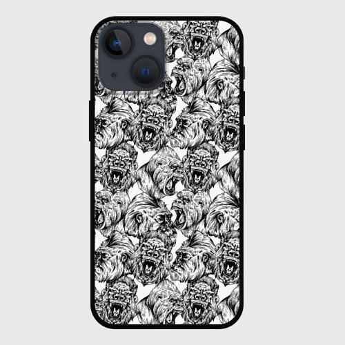 Чехол для iPhone 13 mini Злые Гориллы - Паттерн