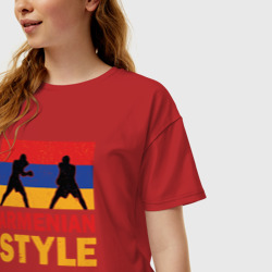 Женская футболка хлопок Oversize Армянский стиль - фото 2