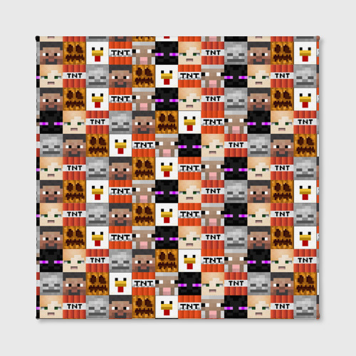 Холст квадратный Minecraft кубики персонажи, цвет 3D печать - фото 2