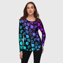 Женский лонгслив 3D 7 смертных грехов неон эмблемы - фото 2