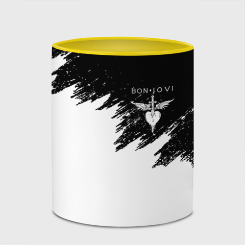Кружка с полной запечаткой Bon Jovi paints Бон Джови КР, цвет белый + желтый - фото 4