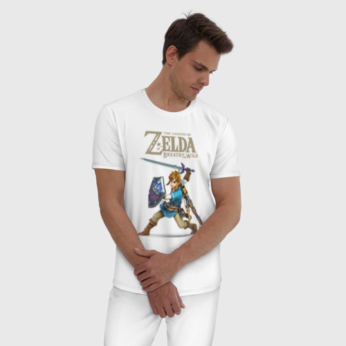 Мужская пижама хлопок Z Link, цвет белый - фото 3