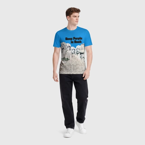 Мужская футболка 3D с принтом Deep Purple in Rock, вид сбоку #3