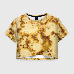 Жареный блин текстура – Женская футболка Crop-top 3D с принтом купить