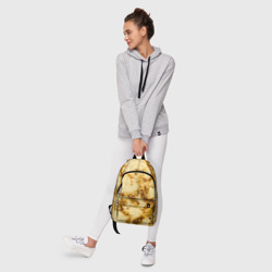 Рюкзак с принтом Жареный блин текстура для любого человека, вид спереди №6. Цвет основы: белый