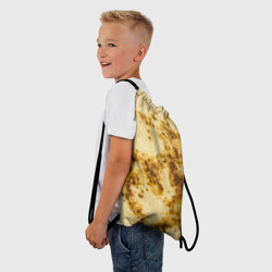 Рюкзак с принтом Жареный блин текстура для любого человека, вид спереди №2. Цвет основы: белый
