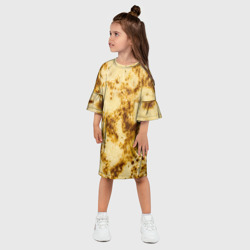Платье с принтом Жареный блин текстура для ребенка, вид на модели спереди №2. Цвет основы: белый