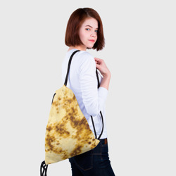 Рюкзак с принтом Жареный блин текстура для любого человека, вид спереди №4. Цвет основы: белый