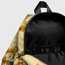 Рюкзак с принтом Жареный блин текстура для ребенка, вид на модели спереди №4. Цвет основы: белый