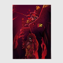 Постер Евангелион робот и героиня