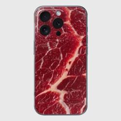 Чехол для iPhone 16 Pro Max силиконовый с защитой камеры Мясо на Хэллоуин - текстура