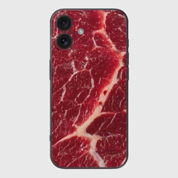 Чехол для iPhone 16 силиконовый с защитой камеры Мясо на Хэллоуин - текстура