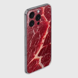 Чехол для iPhone 16 Pro Max силиконовый с защитой камеры Мясо на Хэллоуин - текстура - фото 2