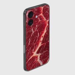 Чехол для iPhone 16 силиконовый с защитой камеры Мясо на Хэллоуин - текстура - фото 2
